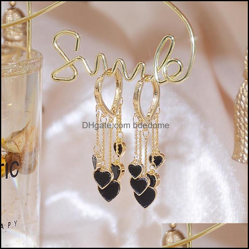 Dangle Chandelier Earrings Jewelry Korean Gold Color Plating Minimalist Retro Black Heart Charm Tassel Dh1Ss
Dangle Chandelier Earrings Jewelry Korean Gold Color Plating Minimalist Retro Black Heart Charm Tassel Dh1Ss