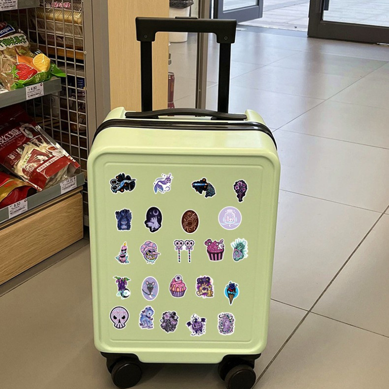 50Pcs Purple Style Halloween Stickers Ghost Skeleton Graffiti Kids Motorcycle Bicycle Decal