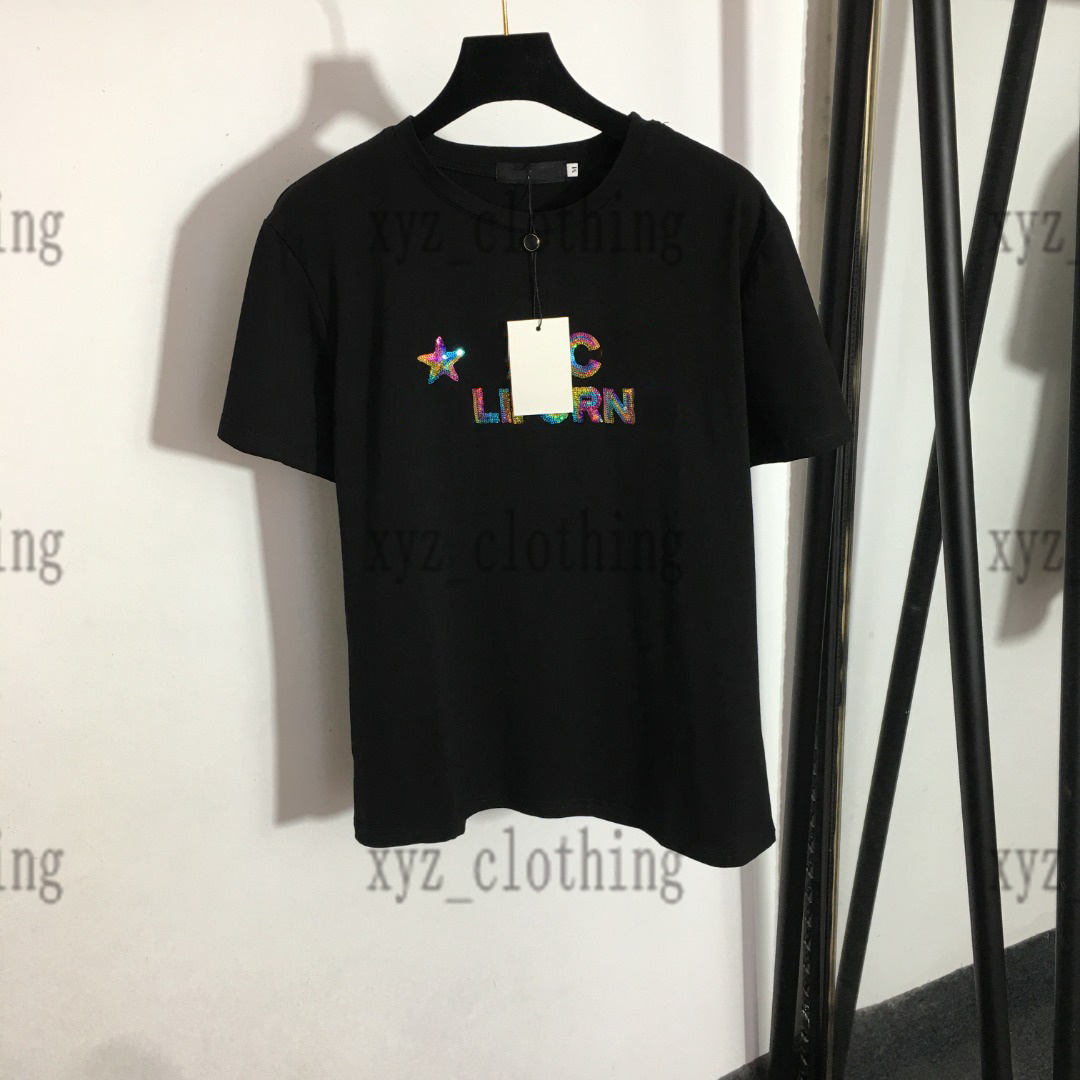 black 2022ss summer COTTON SHORT SLEEVE T SHIRTs WITH COLOR SEQUINED EMBROIDERY 2022 brand designer t-shirts Full body hot diamond short-sleeved T-shirt, 01
black 2022ss summer COTTON SHORT SLEEVE T SHIRTs WITH COLOR SEQUINED EMBROIDERY 2022 brand designer t-shirts Full body hot diamond short-sleeved T-shirt, 01