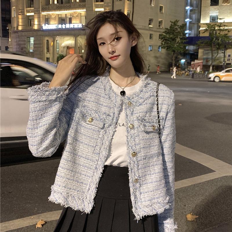 Women's Jackets Runway Autumn Korean Style Elegant Long Sleeve Tweed Coats Women's Jacket Female All-Match Casacos Top Femme Clothing E2, Blue
Women's Jackets Runway Autumn Korean Style Elegant Long Sleeve Tweed Coats Women's Jacket Female All-Match Casacos Top Femme Clothing E2, Blue