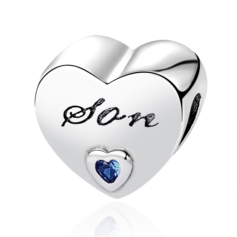 New Popular 925 Sterling Silver European Heart-Shaped Wife Grandma Twin Girlfriend Beaded Fit S925 Snake Charm Bracelet DIY Women's Jewelry