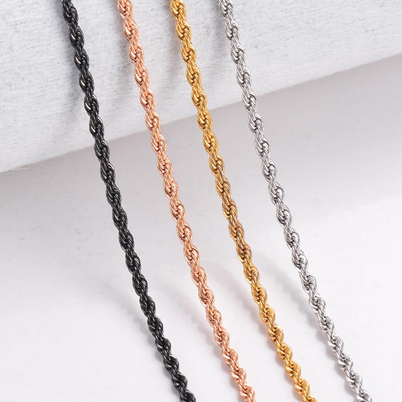 Chains 1Pc Width 2/2.5/3/4mm Rope Chain For Women Men Necklace 316L Stainless Steel Twisted JewelryChains
Chains 1Pc Width 2/2.5/3/4mm Rope Chain For Women Men Necklace 316L Stainless Steel Twisted JewelryChains