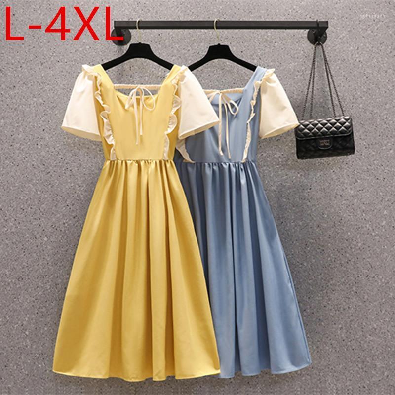 Plus Size Dresses 2022 Summer French Style False Two-Piece Patchwork Dress For Women Square Collar Ruffles Back Hollow Out Midi Echm22, Sky blue
Plus Size Dresses 2022 Summer French Style False Two-Piece Patchwork Dress For Women Square Collar Ruffles Back Hollow Out Midi Echm22, Sky blue