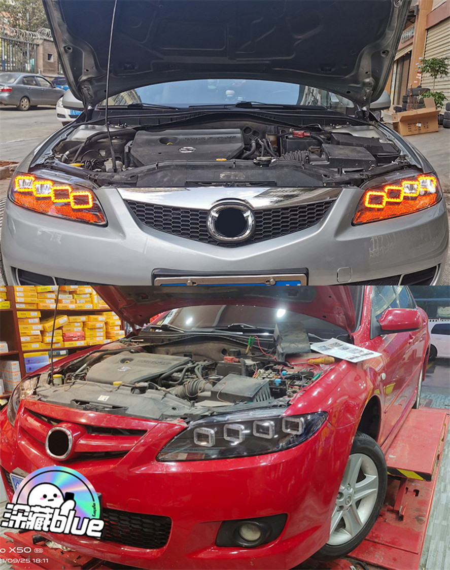 Car Lighting Accessories For Mazda 6 20 04-20 15 LED Headlights High Beam Daytime Running Front Lamp