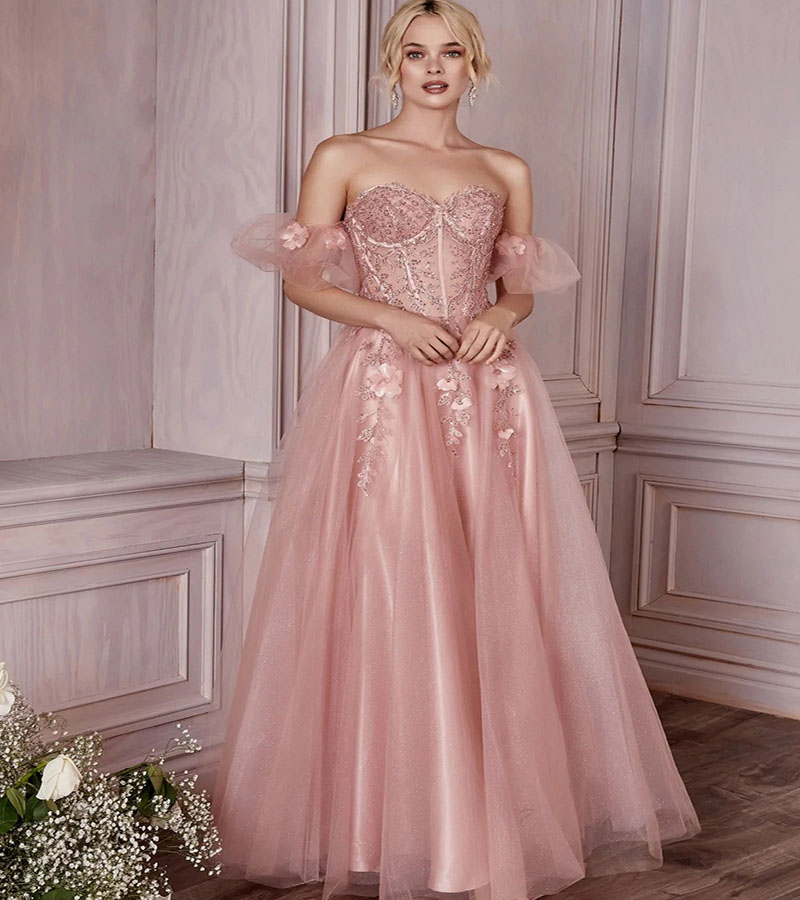 Fairy Lilac Prom Dress Puff Sleeves Sexy Sweetheart A Line Long Evening Dress With Florals Beaded Lace Tulle Dinner Party Gowns Robes Bal vestidos de 