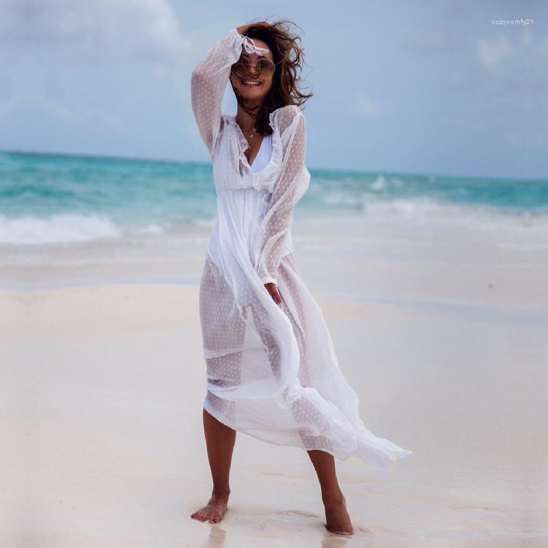 Sexy See Through Bikini Cover-ups White Lace Tunic Summer Beach Dress Elegant Women Wear Swim Suit Cover Up Q1096 Women's Swimwear
Sexy See Through Bikini Cover-ups White Lace Tunic Summer Beach Dress Elegant Women Wear Swim Suit Cover Up Q1096 Women's Swimwear
