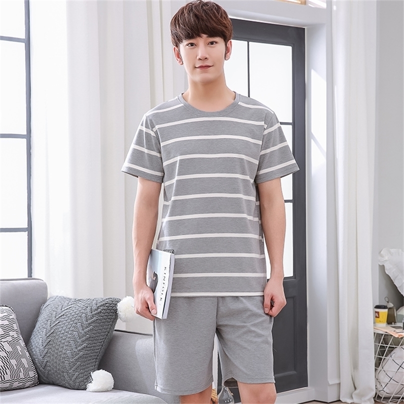 Men Pajama Sets Big Size L Short Sleeve O neck Sleepwear Mens 100 Cotton Pyjama LJ201112, Men pajama set
Men Pajama Sets Big Size L Short Sleeve O neck Sleepwear Mens 100 Cotton Pyjama LJ201112, Men pajama set