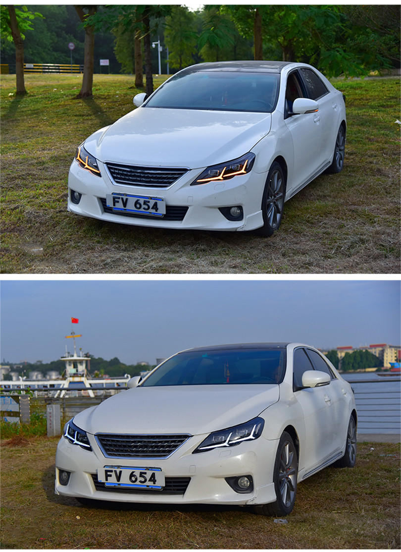 Car Lamp For Toyota Mark X LED Headlight 2010-2013 Reiz LED Dynamic Turn Signal Front Lights High Beam Daytime Running Light