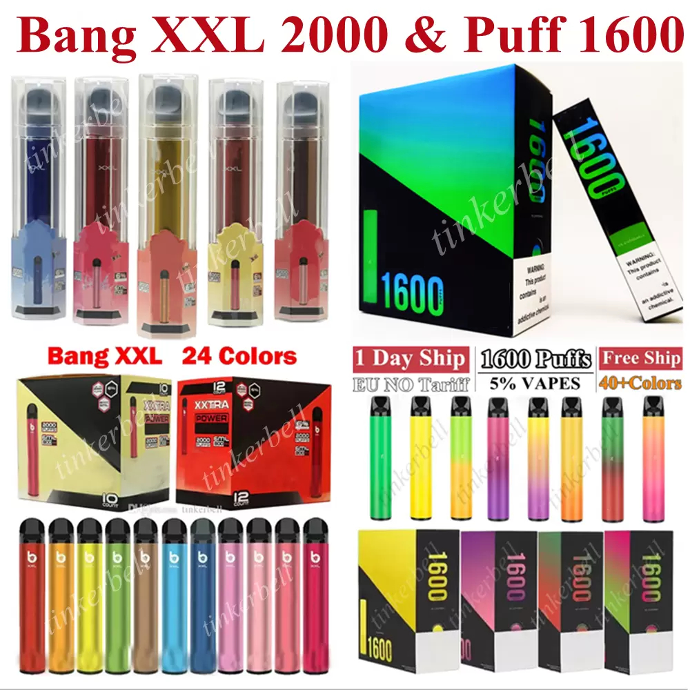 Bang XXL 2000 Puffs EU No Tarrif 5% E Cigarettes Disposable Vape Pen cigar vapors 6% 30 Colors 800mAh Battery 6ml Pods Device e cigs vs FLEX
Bang XXL 2000 Puffs EU No Tarrif 5% E Cigarettes Disposable Vape Pen cigar vapors 6% 30 Colors 800mAh Battery 6ml Pods Device e cigs vs FLEX