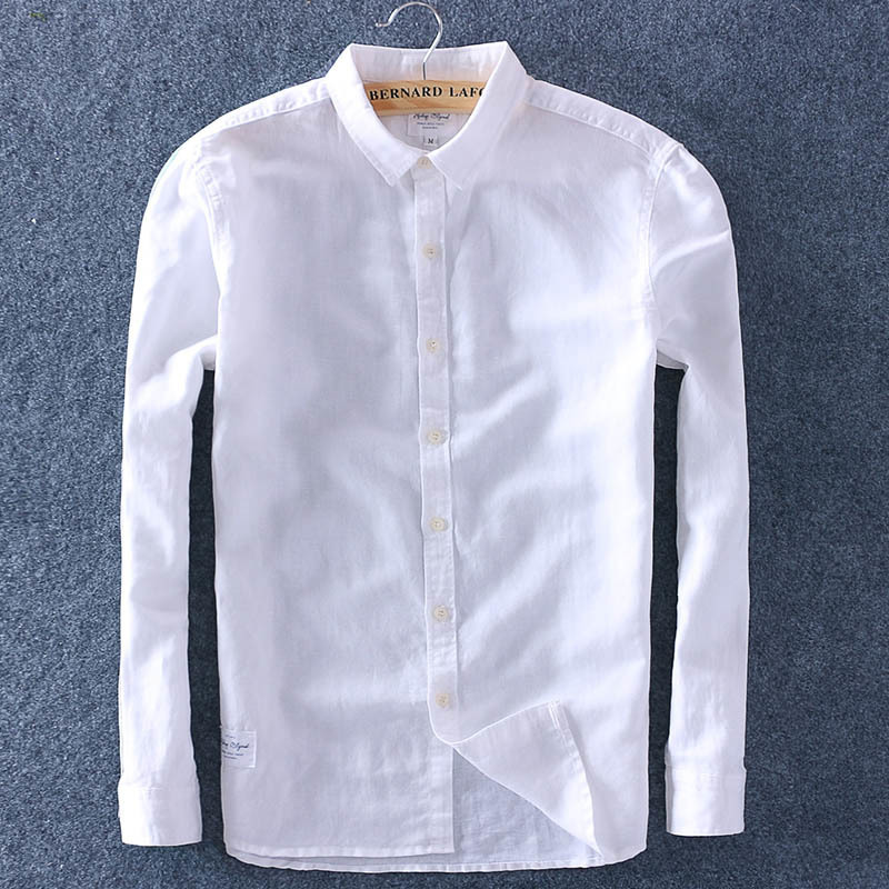 Schinteon Men Spring Summer Cotton Linen Shirt Slim Casual Long Sleeves Square Collar Comfortable Undershirt Male 3XL 4XL 220401