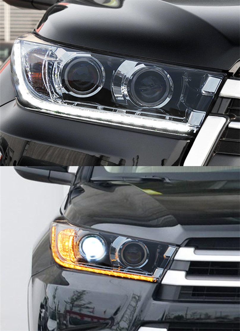 Car Lighting Accessories For Toyota Highlander LED Headlight 20 18-20 LED Turn Signal Angel High Beam Front Lamp
