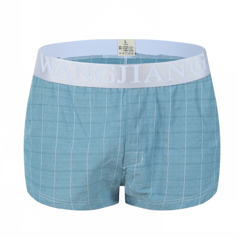Men's sexy underpants lingerie 100% cotton plaid pouch boxer shorts underwear Blue #1044JJK
Men's sexy underpants lingerie 100% cotton plaid pouch boxer shorts underwear Blue #1044JJK