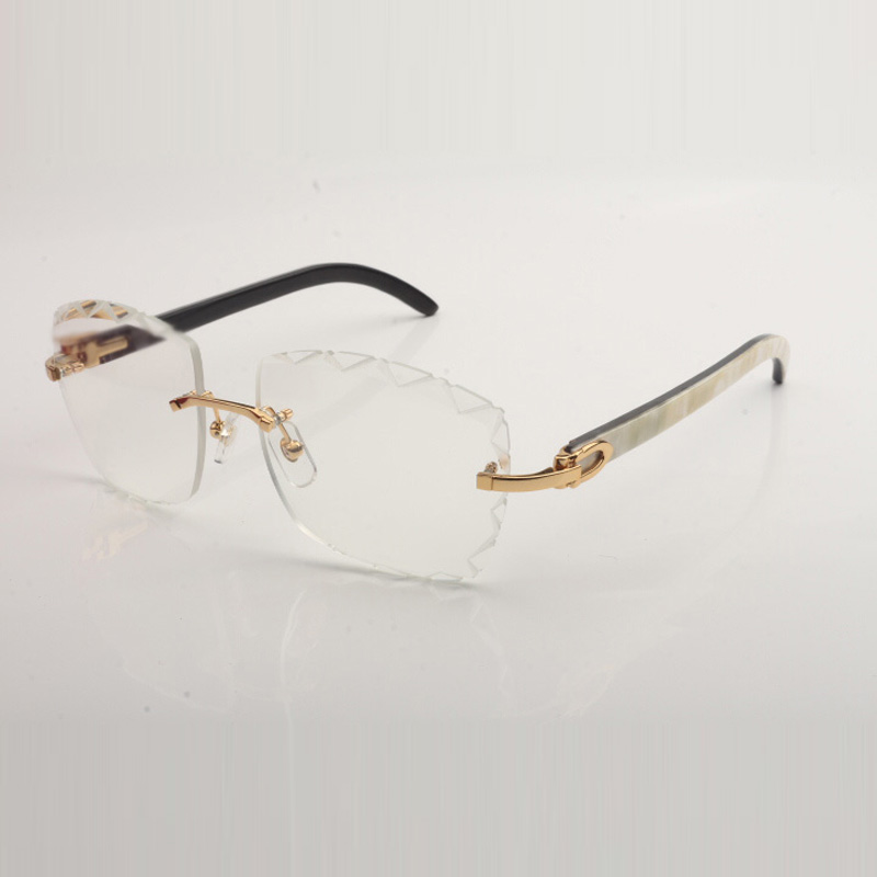 New Design Cut Clear Lens Spectacle Frame buffs 3524028 Pure Natural Horn Temples Unisex Size 56-18-140mm Free Express