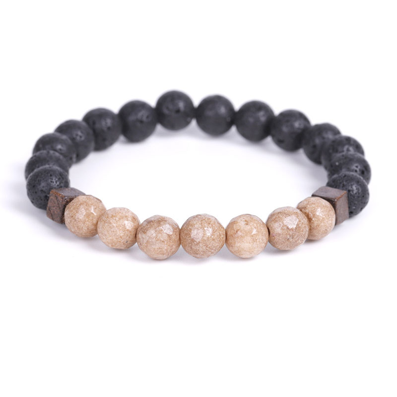 8mm Natural Energy Stone Handmade Strands Beaded Charm Bracelets For Men Women Lover Elastic Bangle Yoga Party Jewelry