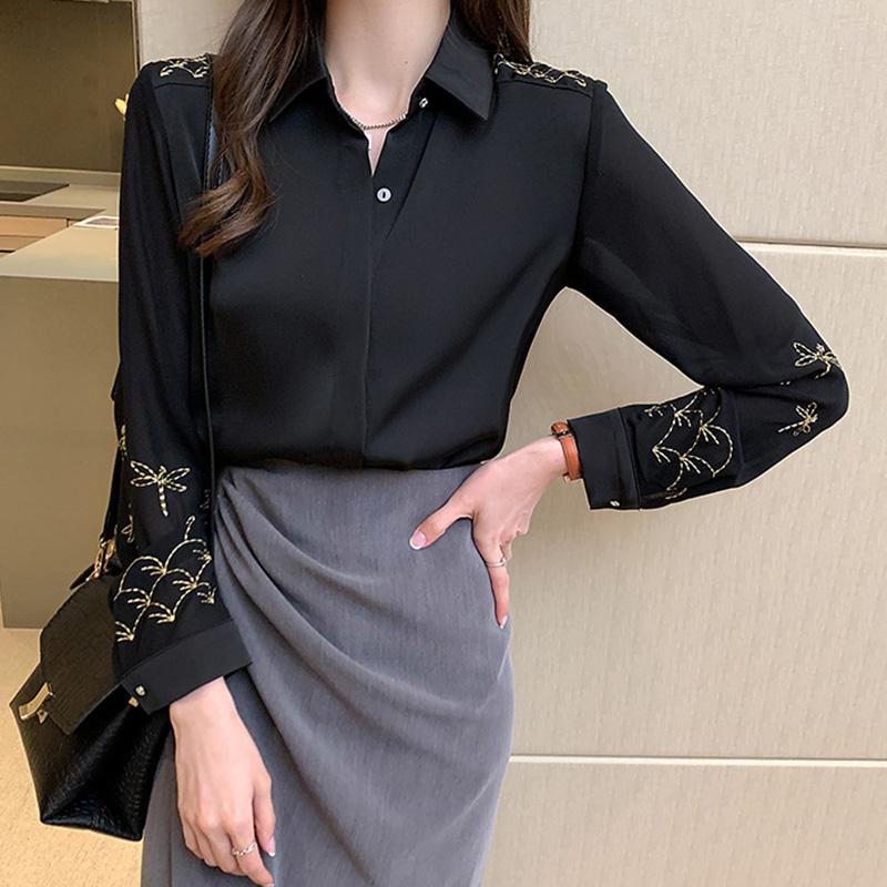 Women' Blouses & Shirts Fashion Women Black Print Blouse Sweet Elegant Plus Size 2022 Spring Autumn Long Sleeve Turn Down Collar
Women' Blouses & Shirts Fashion Women Black Print Blouse Sweet Elegant Plus Size 2022 Spring Autumn Long Sleeve Turn Down Collar