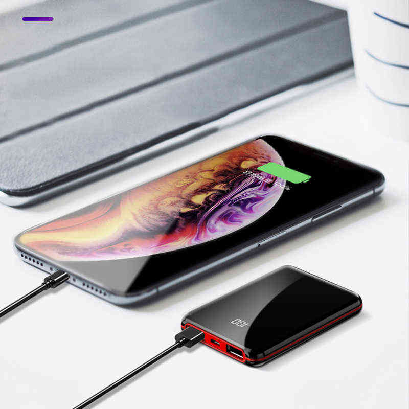 mAh Mini Power Bank Portable Charger Mirror Sn LED Digital Display Powerbank External Battery Pack Poverbak For Phones J2205319805