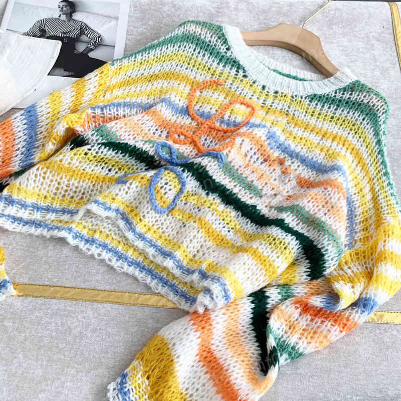 Luxury Womens Sweaters LO Knitted Colorful Knitted Sun Protection Clothing Same Star Fashion Pullover Designer Women Clothing For Summer
Luxury Womens Sweaters LO Knitted Colorful Knitted Sun Protection Clothing Same Star Fashion Pullover Designer Women Clothing For Summer