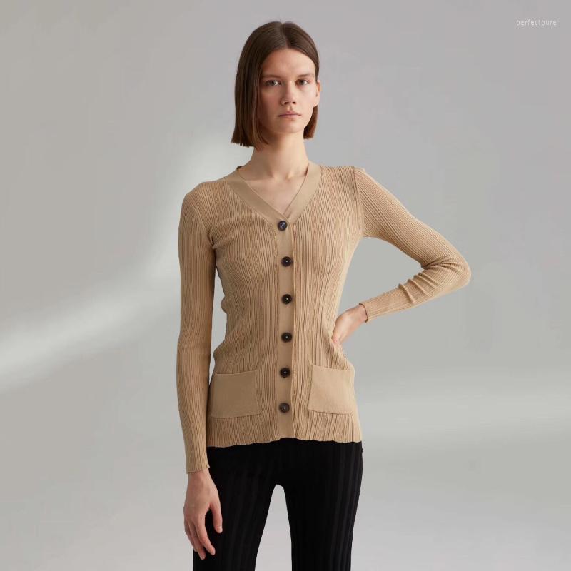 Women's Knits & Tees 2022 Spring/Summer Niche Simple Classic V-neck Cardigan With Double Pockets Buttoned Long-sleeved Sweater Jacket Perf22, Khaki
Women's Knits & Tees 2022 Spring/Summer Niche Simple Classic V-neck Cardigan With Double Pockets Buttoned Long-sleeved Sweater Jacket Perf22, Khaki