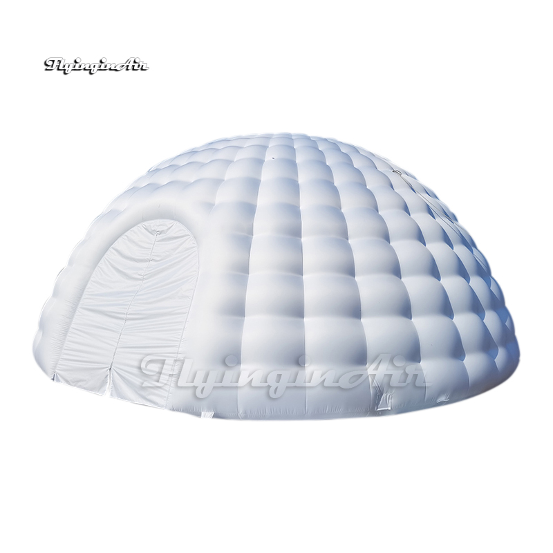 Lighting Inflatable Dome Tent White LED Igloo 10m PVC Coated Fabric Air Blow Up Tent With RGB Light For Outdoor Party And Wedding Event