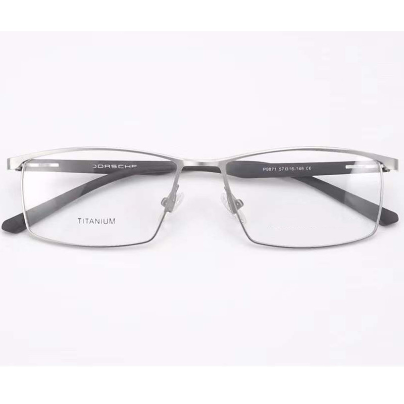 new superlight men business glasses frame optical halfrim rectangular mental 5716146 for male prescription eyeglasses fullset design case