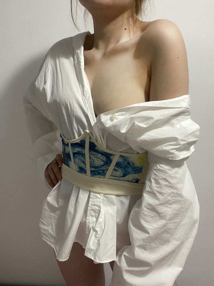 Y2K Top Women Corset Christmas Lace Up Tanks Slim Strapless Crop Sexy Party Club Backless Print Vest 90s Vintage Clothes 220316