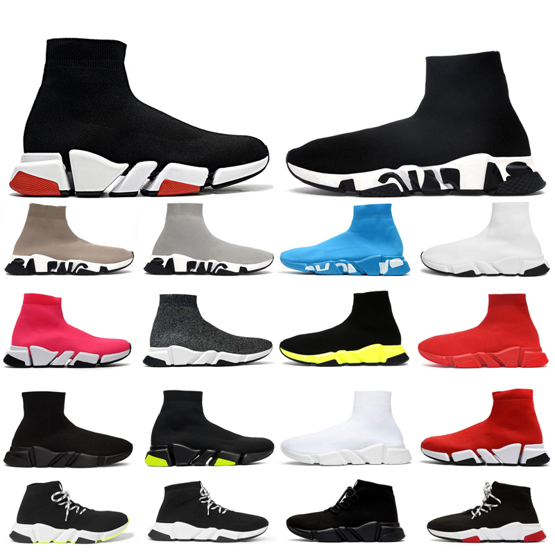 

Designer Sock sports speed runner trainers 1.0 lace-up trainer shoes casual luxury women men runners sneakers fashion socks boots platform Stretch Knit Sneaker shoes, Bubble package bag