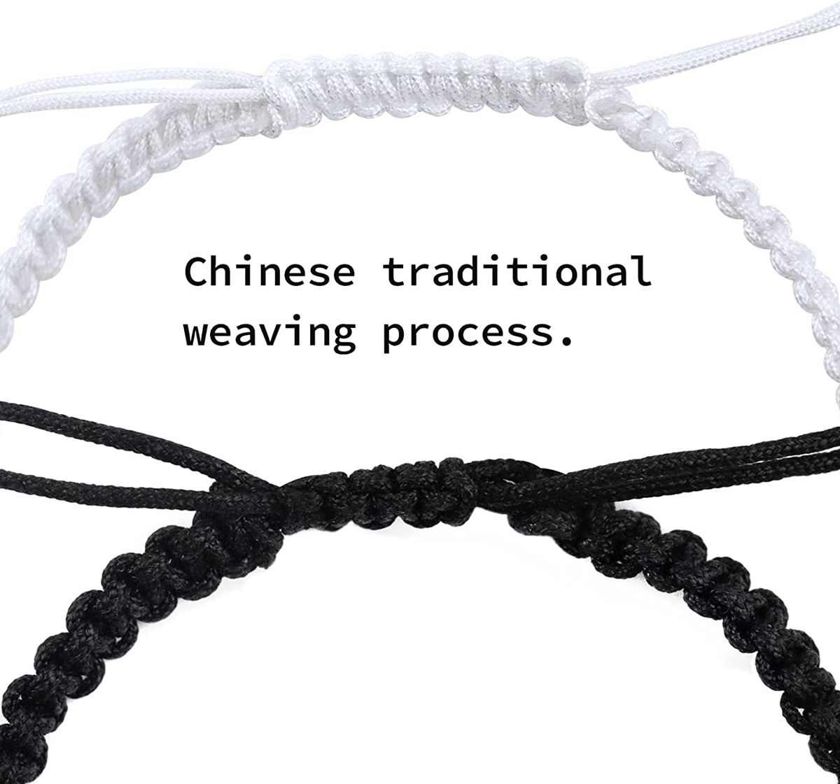 12Sets YinYang Taiji Bracelet Adjustable Link Chain Black White Matching Traditional Chinese Weaving Handicrafts Suitable for Couples Friends Yin Yang