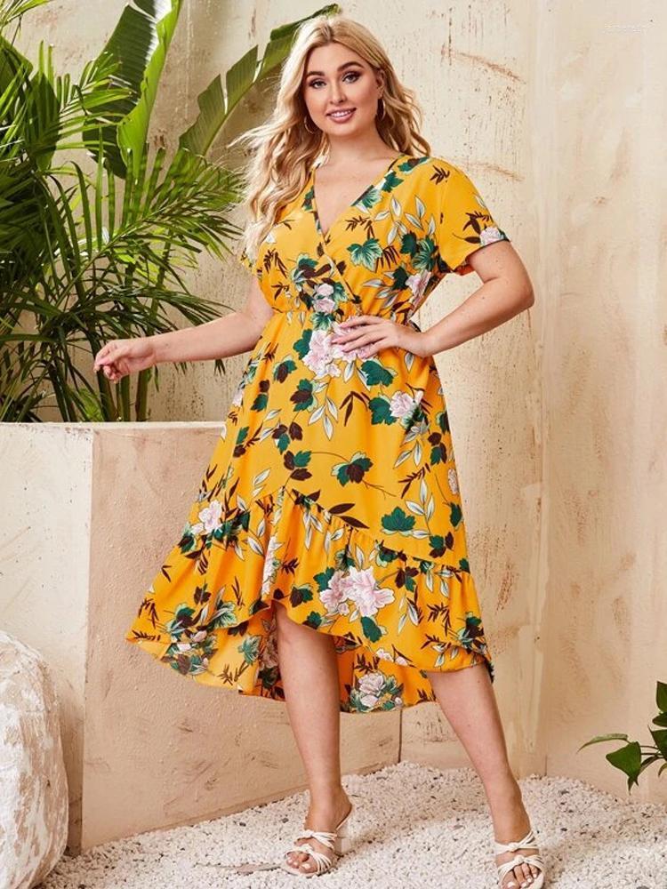 Plus Size Dresses Curve Woman Dress 2022 Fashion Summer V Neck Short Sleeve Floral Print Ruffles Boho Beach Irregular Midi Jasp22, Black
Plus Size Dresses Curve Woman Dress 2022 Fashion Summer V Neck Short Sleeve Floral Print Ruffles Boho Beach Irregular Midi Jasp22, Black