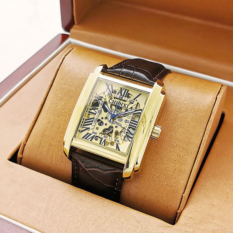 Watch Boxes & Cases Square Retro Men's Gold Casual Waterproof Hollow Automatic Mechanical MenWatch
Watch Boxes & Cases Square Retro Men's Gold Casual Waterproof Hollow Automatic Mechanical MenWatch