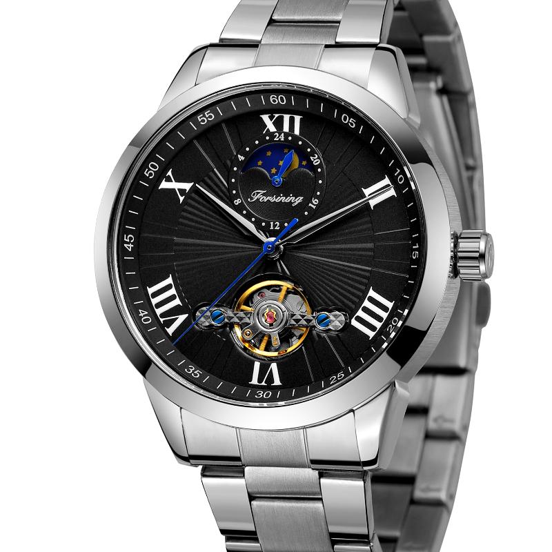 Wristwatches Forsining Mens Watches Flywheel Roman Scale Mechanical Watch Circular Steel Strap Silver And Black WatchWristwatches, Gold
Wristwatches Forsining Mens Watches Flywheel Roman Scale Mechanical Watch Circular Steel Strap Silver And Black WatchWristwatches, Gold