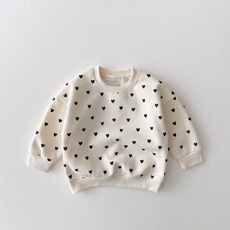 MILANCEL Baby Clothing Set Full Heart Boys Hoodie Suit Toddler Girls Clothes Set 220815