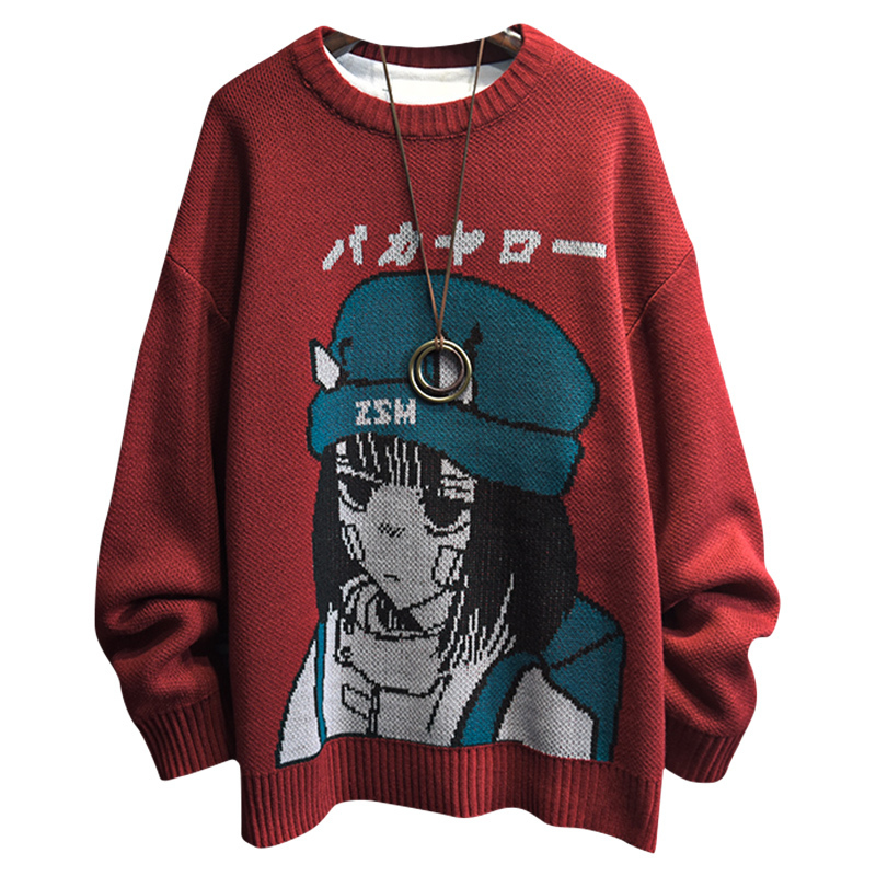 Couple Cartoon Print Sweater Japanese Knitting Pullovers Round Neck Loose Casual Lazy Autumn Winter Knitted Pullover Sweater 220812, Gray
Couple Cartoon Print Sweater Japanese Knitting Pullovers Round Neck Loose Casual Lazy Autumn Winter Knitted Pullover Sweater 220812, Gray