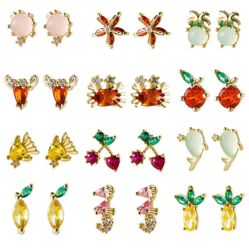 Dangle & Chandelier Fashion Ocean Animal Starfish Stud Earrings For Girls Cute Colorful Zircon Fruit Cherries Creative Women Jewelry Gifts
Dangle & Chandelier Fashion Ocean Animal Starfish Stud Earrings For Girls Cute Colorful Zircon Fruit Cherries Creative Women Jewelry Gifts