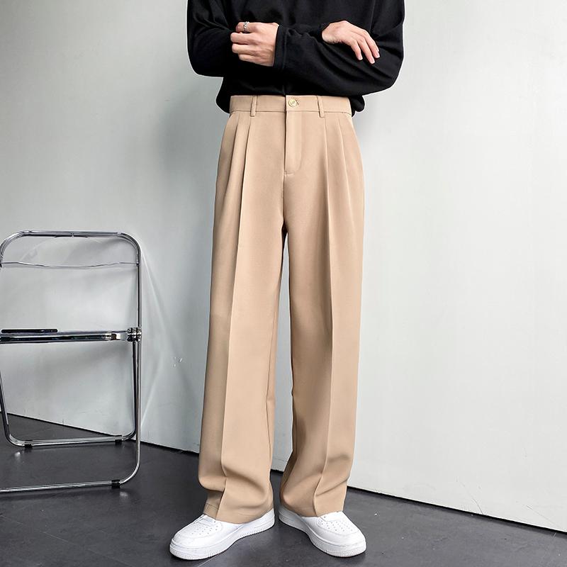Men's Pants Fashion Men Suit Solid High Waist Loose Casual Straight Trousers Spring Autumn Khaki Black White Oversize Clothing Man
Men's Pants Fashion Men Suit Solid High Waist Loose Casual Straight Trousers Spring Autumn Khaki Black White Oversize Clothing Man