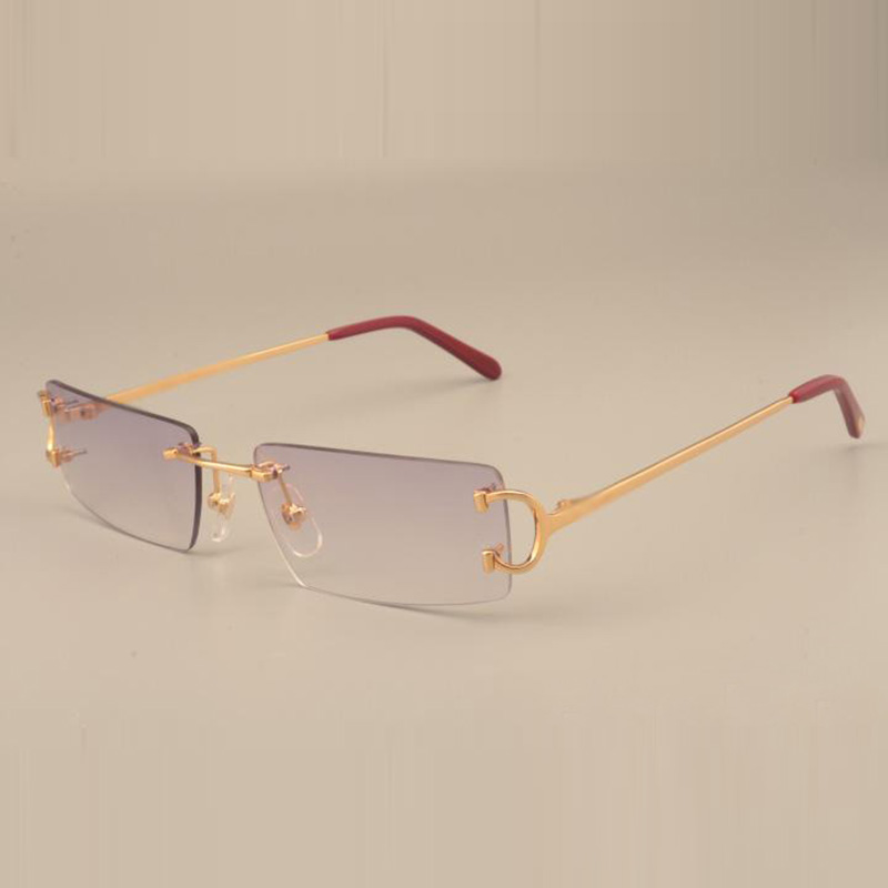 Plain sunglasses 4193827 with small rectangle lenses and metal big C arms