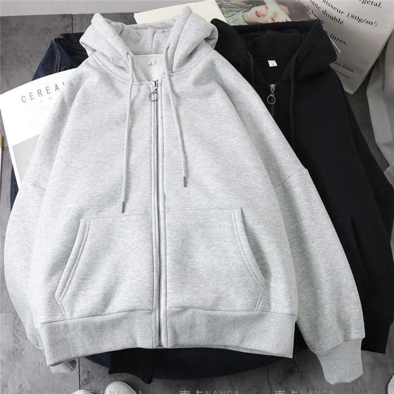 Women's Jackets Lazy Plush and Thick Zipup Autumn Winter Fashion Women Sweatshirt Hoodie Coa L220824wtt