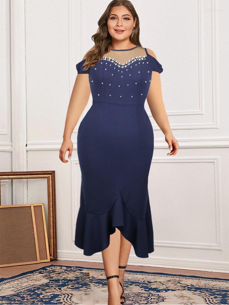 Plus Size Dresses Navy Midi Dress Women Bodycon Short Sleeve Beaded Mesh Sheer Sexy Robe For Birthday Party Formal Evening Gown Edar22, Navy blue
Plus Size Dresses Navy Midi Dress Women Bodycon Short Sleeve Beaded Mesh Sheer Sexy Robe For Birthday Party Formal Evening Gown Edar22, Navy blue