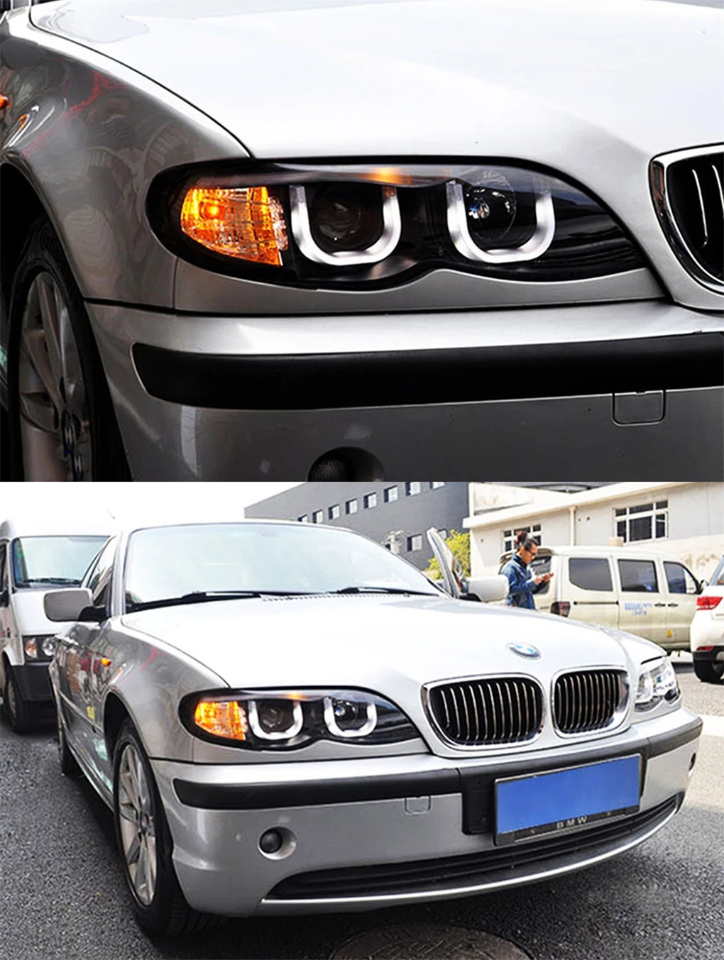 Car LED Head Lights For BMW E46 LED Headlight 2002-2006 Headlights 320i 318i 325i Turn Signal Daytime Running Light