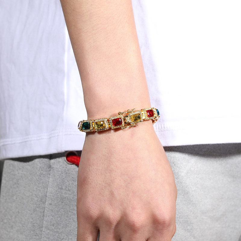 Tennis Men's Women's Necklace: Crystal Dia Stone, Colorful Bg Chain for Hip Hop, Party Jewelry 4