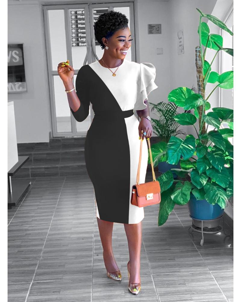 Casual Dresses Zaggin 2022 Autumn Women Stitching Color Irregular Skinny Dress Featured Lace Sleeve O-neck Lace-up Knee-length Formal DressC, Black and white
Casual Dresses Zaggin 2022 Autumn Women Stitching Color Irregular Skinny Dress Featured Lace Sleeve O-neck Lace-up Knee-length Formal DressC, Black and white