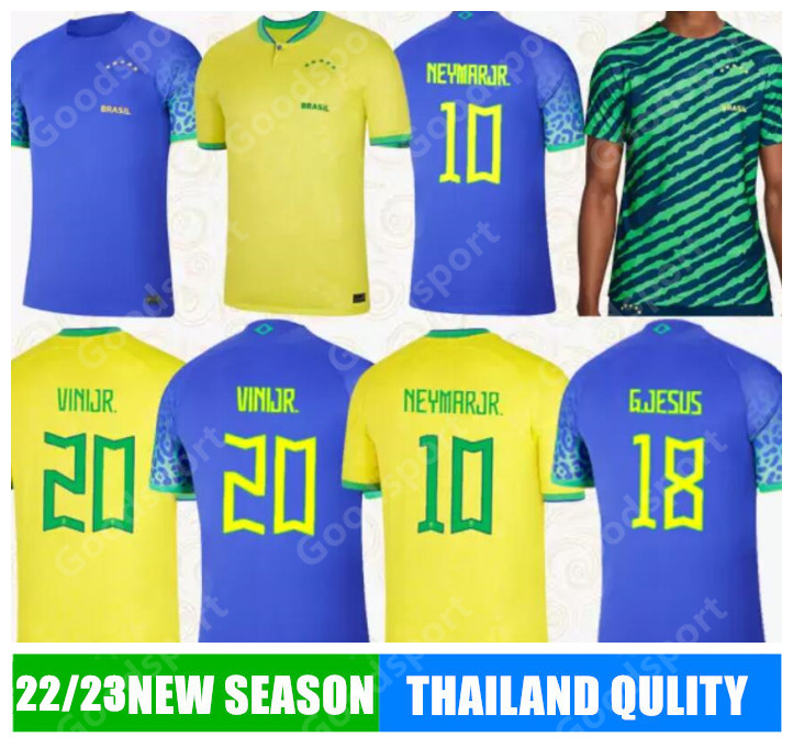 22 23 Soccer Jerseys PAQUETA BRAZILS 2223 BRUNO G. COUTINHO Football Shirt JESUS MARCELO PELE CASEMIRO brasils maillots VINI JR Camisas de futebol Mens Kids Kit
