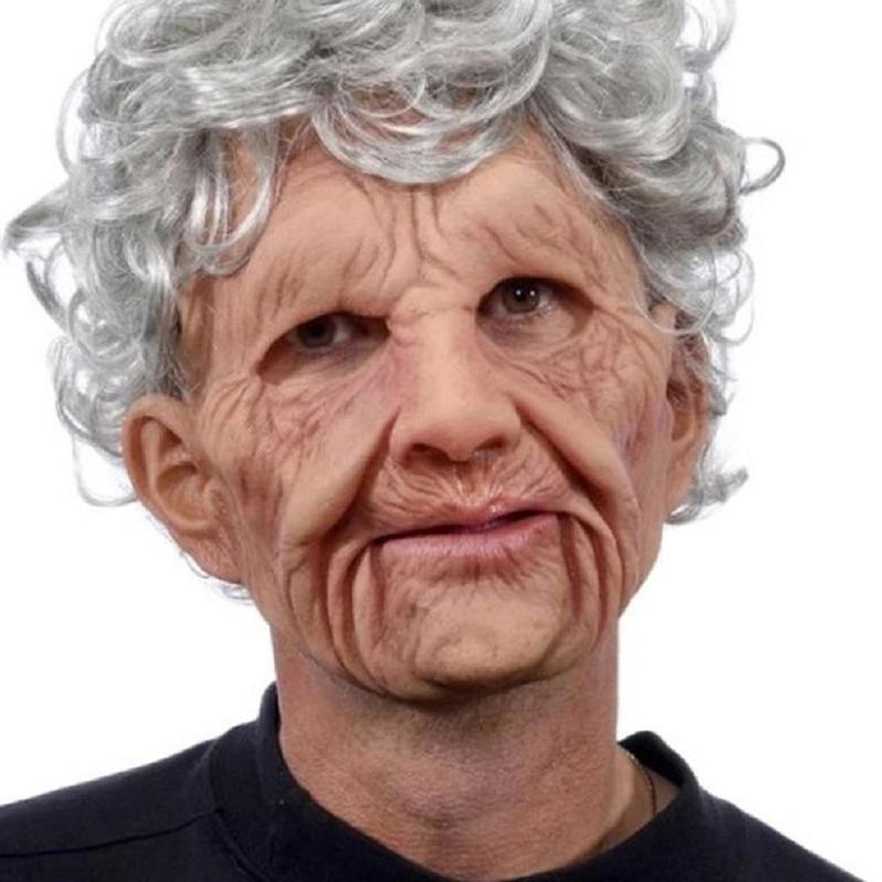Old Man Scary Full Head Latex Halloween Funny Cosplay Party Mask 220611 - view 7