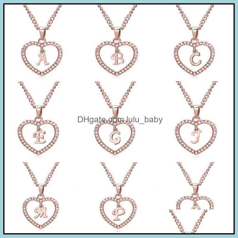 Pendant Necklaces Pendants Jewelry Classic Rose Gold 26 Letter Diamond Paved Love Heart Alphabet A-Z Initial Necklace Womens Gift Drop Del
Pendant Necklaces Pendants Jewelry Classic Rose Gold 26 Letter Diamond Paved Love Heart Alphabet A-Z Initial Necklace Womens Gift Drop Del