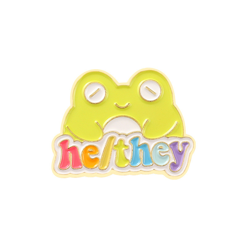Image of Customized Frog Bulk Enamel Pins Creative Cartoon Kids Adults Badge Animal She/Her He/Him Jewelry Custom Insignia Charms Enamel Brooch 1207 D3