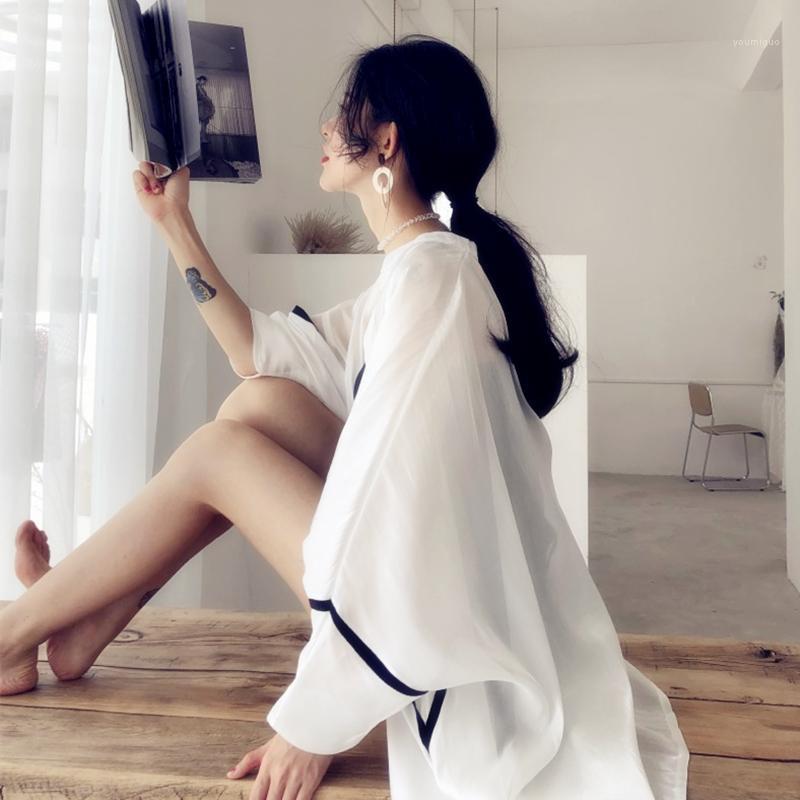 Women' Blouses & Shirts Prevented Bask Coat Of Female Summer Fairy Long Loose Fashionable Chiffon Cardigans Irregular Batwing Sleeve Woman, White
Women' Blouses & Shirts Prevented Bask Coat Of Female Summer Fairy Long Loose Fashionable Chiffon Cardigans Irregular Batwing Sleeve Woman, White