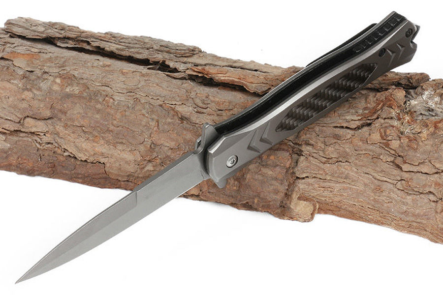 High Quality FA53 Assisted Flipper Folding Knife 440C Gray Titanium Coating Blade Stainless Steel Handle EDC Pocket Knives With Retail Box