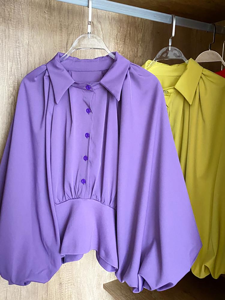 Women's Blouses & Shirts Autumn Vintage Women Blouse Elegant Turn-Down Collar Lantern Long Sleeve Single Breasted Loose Tops Female Blusas F, Blue
Women's Blouses & Shirts Autumn Vintage Women Blouse Elegant Turn-Down Collar Lantern Long Sleeve Single Breasted Loose Tops Female Blusas F, Blue