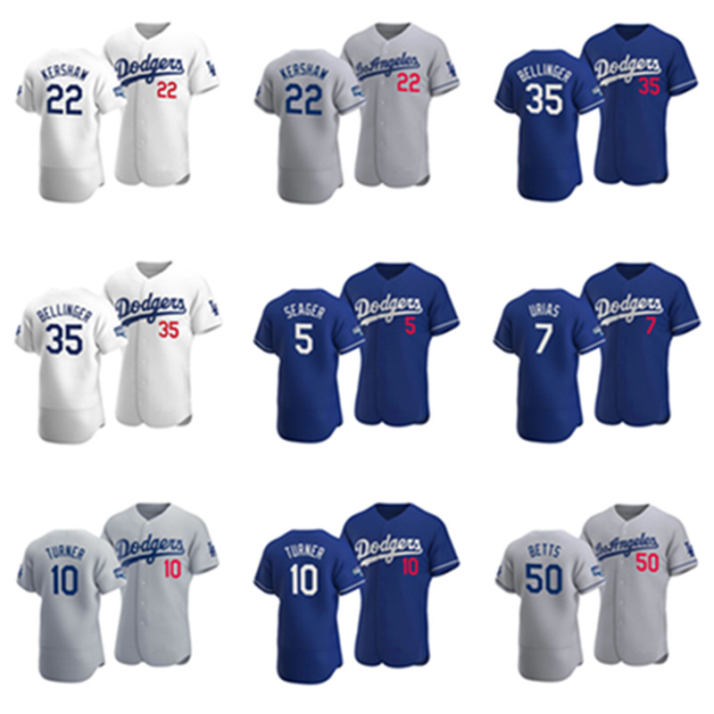 Baseball Los Angeles”Dodgers ” Clayton Kershaw #22 Cody Bellinger #35 Corey Seager #5 Julio Urias #7 Justin Turner #10 Mookie