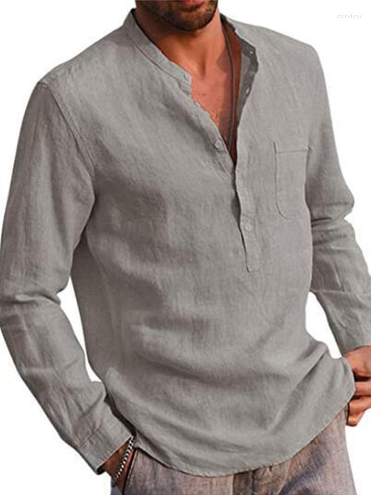 Men' Polos Spring Casual Shirts Long Sleeve Mens Clothing Fashion Stand Collar Button-up Shirt For Men Vintage Solid Cotton Linen TopsMen, 02 grey
Men' Polos Spring Casual Shirts Long Sleeve Mens Clothing Fashion Stand Collar Button-up Shirt For Men Vintage Solid Cotton Linen TopsMen, 02 grey