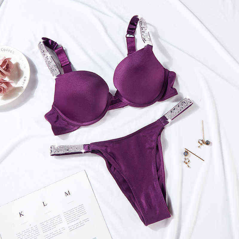 Bras Sets Sexy VS rhinestone tters underwear women's suit gather girls comfortab822H